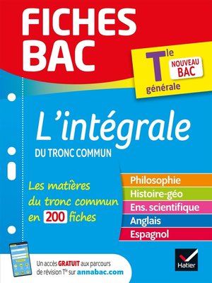 cover image of Fiches bac L'intégrale du tronc commun Tle--Bac 2024